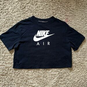 Womens Nike air crop top crop tee black white size small Nike swoosh